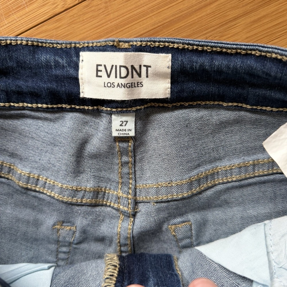 EVIDNT Verona Skinny Jeans Women 27 Blue Raw Hem Frayed Ankle‎ Stretch Denim - Picture 4 of 6
